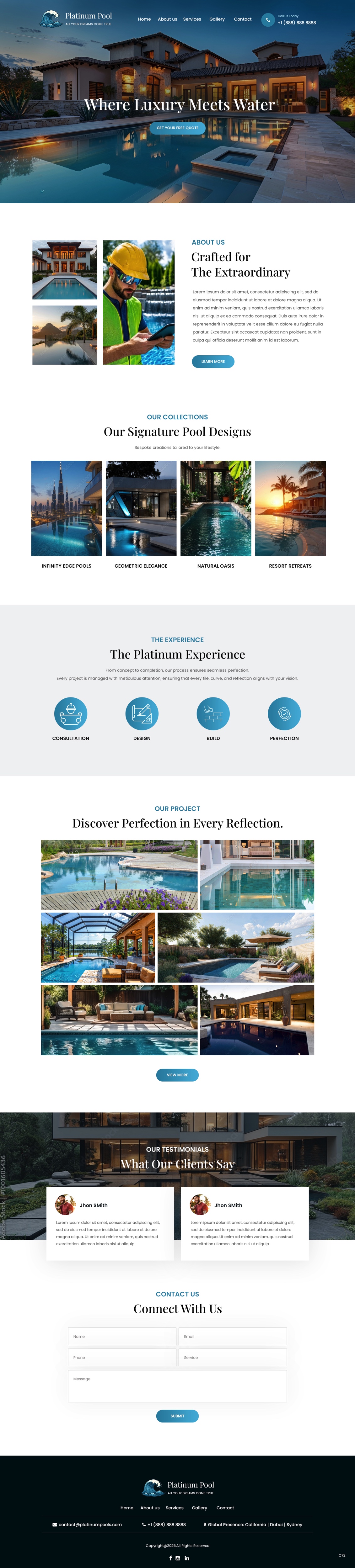 Wordpress Design by pb for PLATINUMPOOLS | Design #36265025