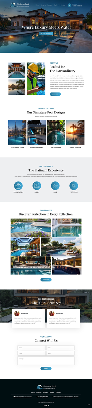 Wordpress Design by pb for PLATINUMPOOLS | Design: #36265025