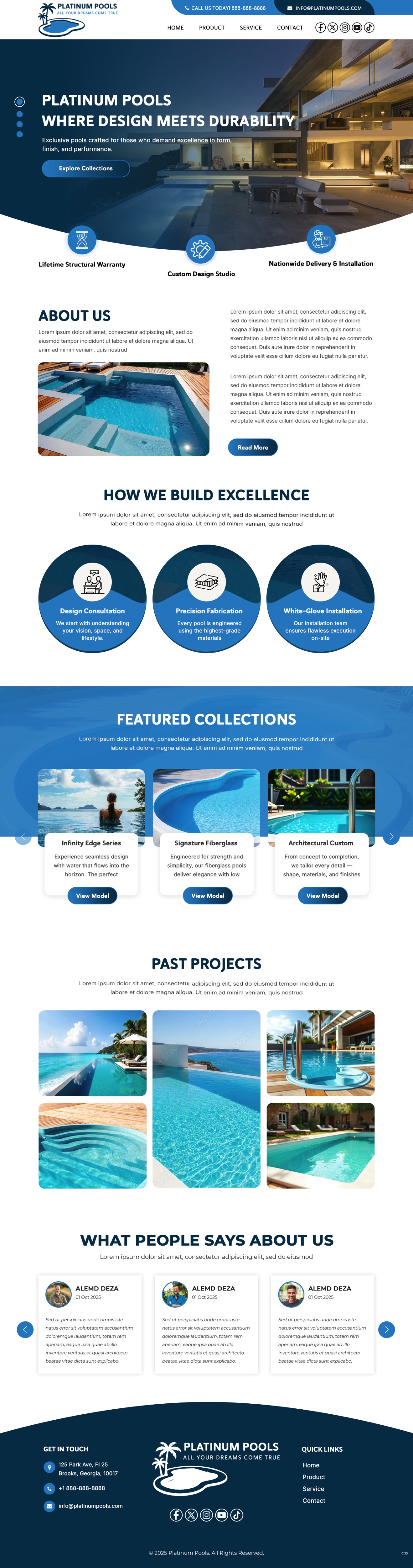 Wordpress Design by pb for PLATINUMPOOLS | Design #36265029