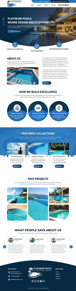 Wordpress Design by pb for PLATINUMPOOLS | Design: #36265029