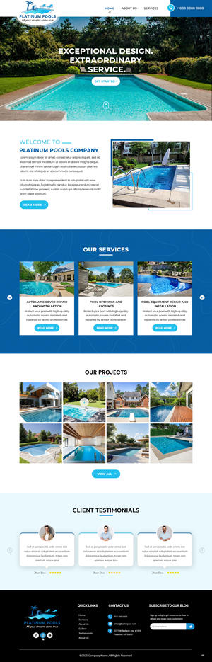 Wordpress Design by pb for PLATINUMPOOLS | Design: #36265032