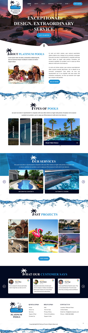 Wordpress Design by pb for PLATINUMPOOLS | Design: #36265036