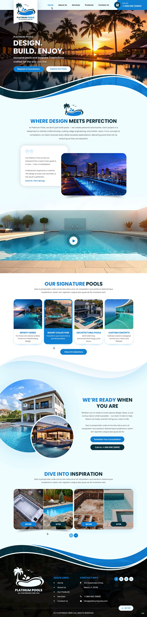 Wordpress Design by pb for PLATINUMPOOLS | Design: #36265037