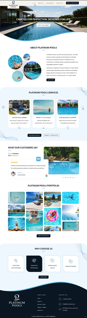 Wordpress Design by pb for PLATINUMPOOLS | Design: #36265038
