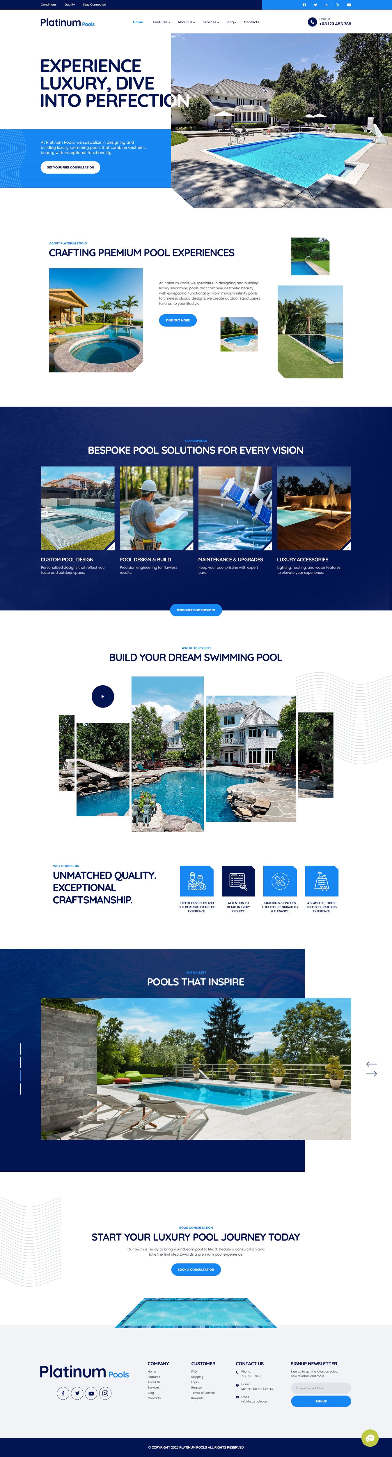 Design Wordpress par nzdesigners pour PLATINUMPOOLS | Design #36264076