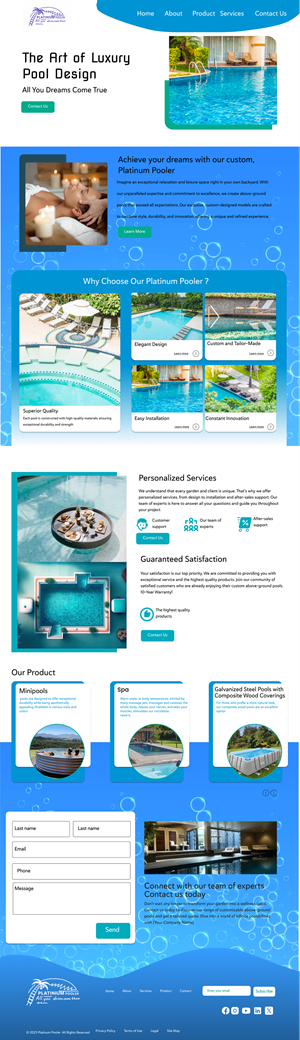 Wordpress Design by Taufik H for PLATINUMPOOLS | Design: #36271247