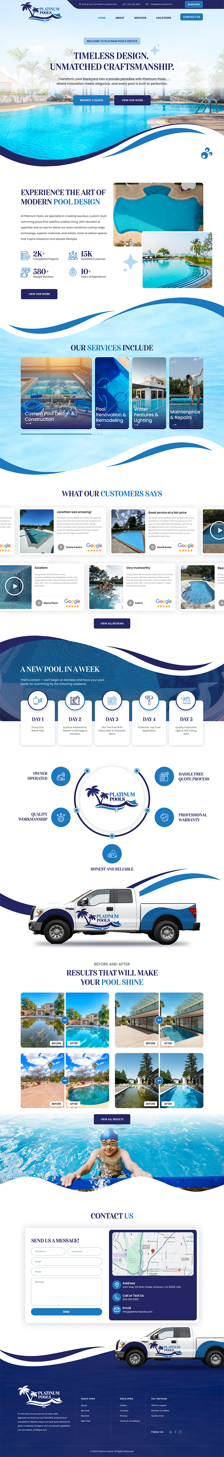 WordPress-Design von UniqueCreator99 für PLATINUMPOOLS | Design #36262240