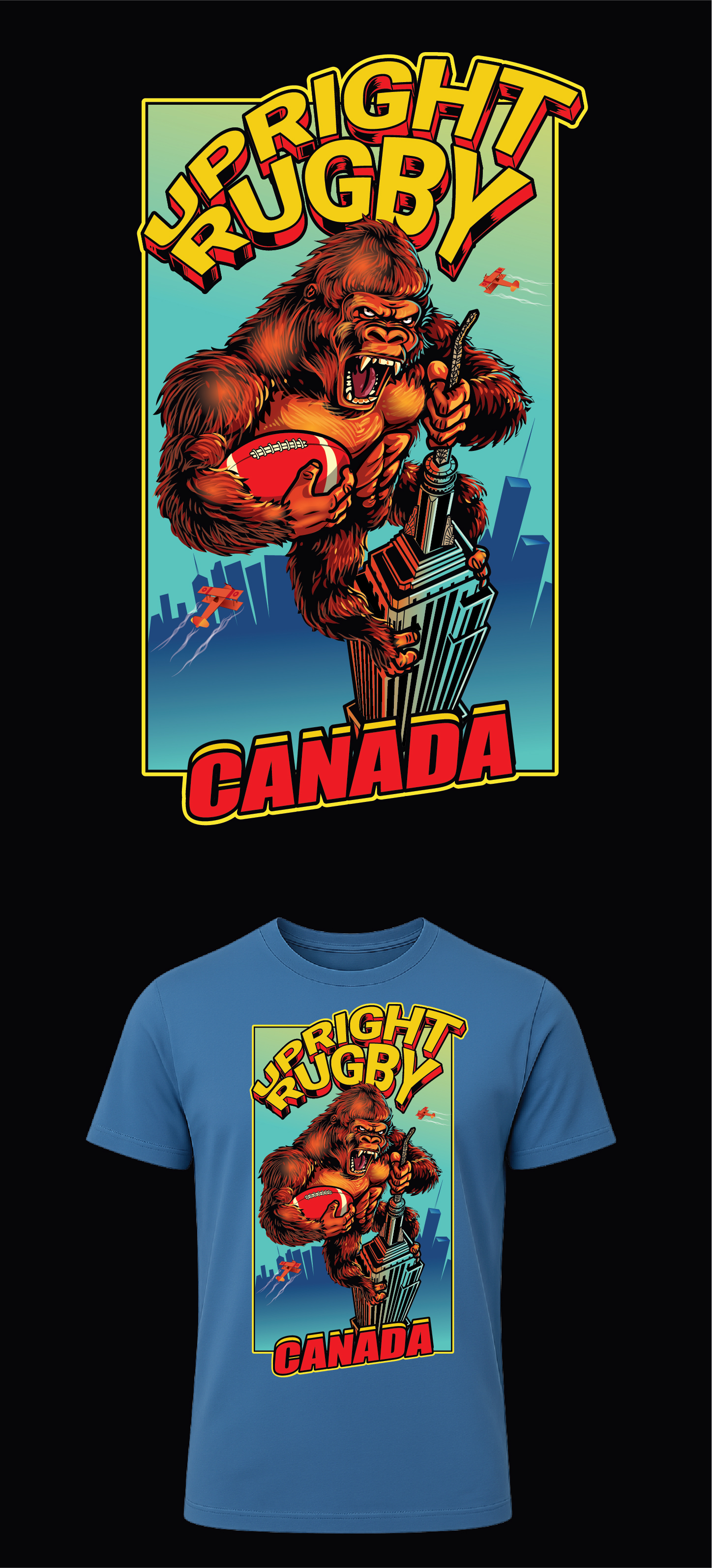 T-shirt Design by ally designs for Upright Rugby Canada | Design #36298489