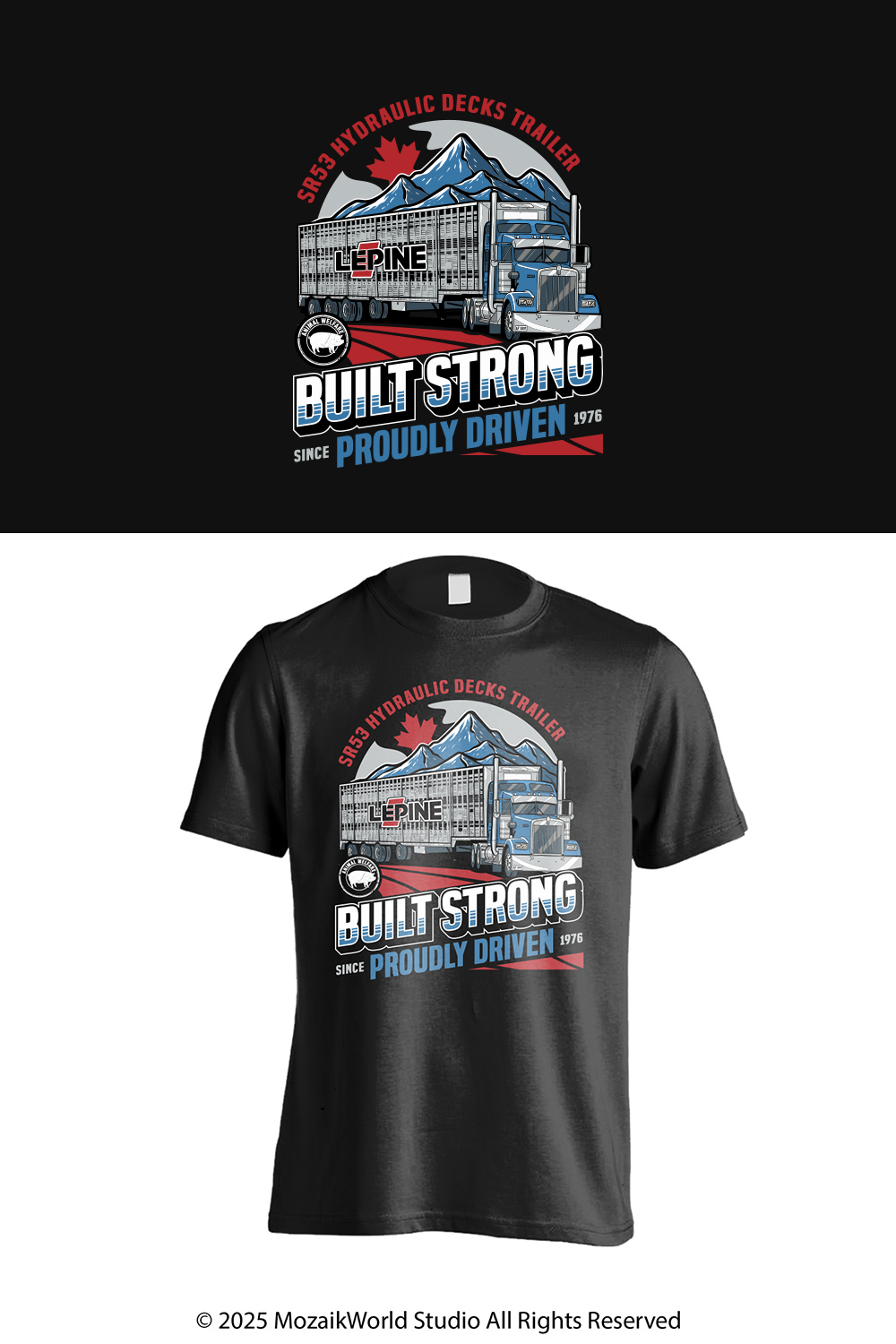 T-shirt Design by Mozaikworld Studio for Machinerie Lepine | Design #36298900