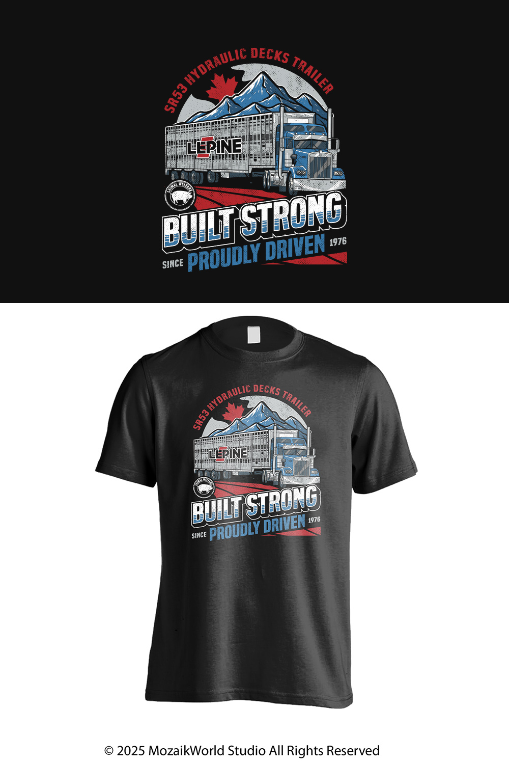 T-shirt Design by Mozaikworld Studio for Machinerie Lepine | Design #36299023