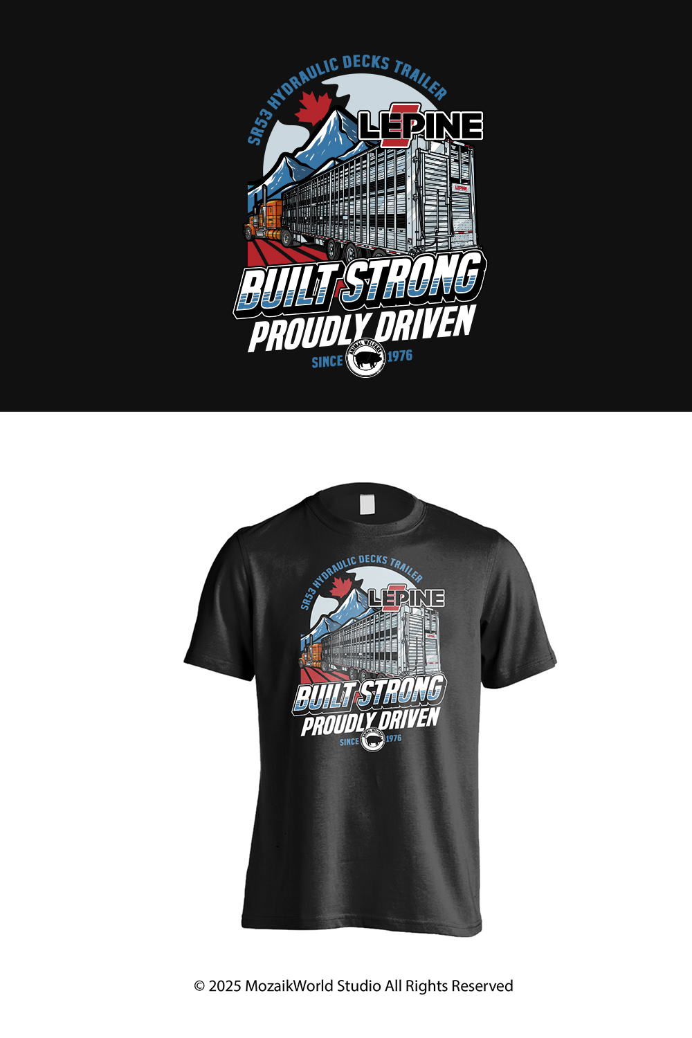 T-shirt Design by Mozaikworld Studio for Machinerie Lepine | Design #36305562