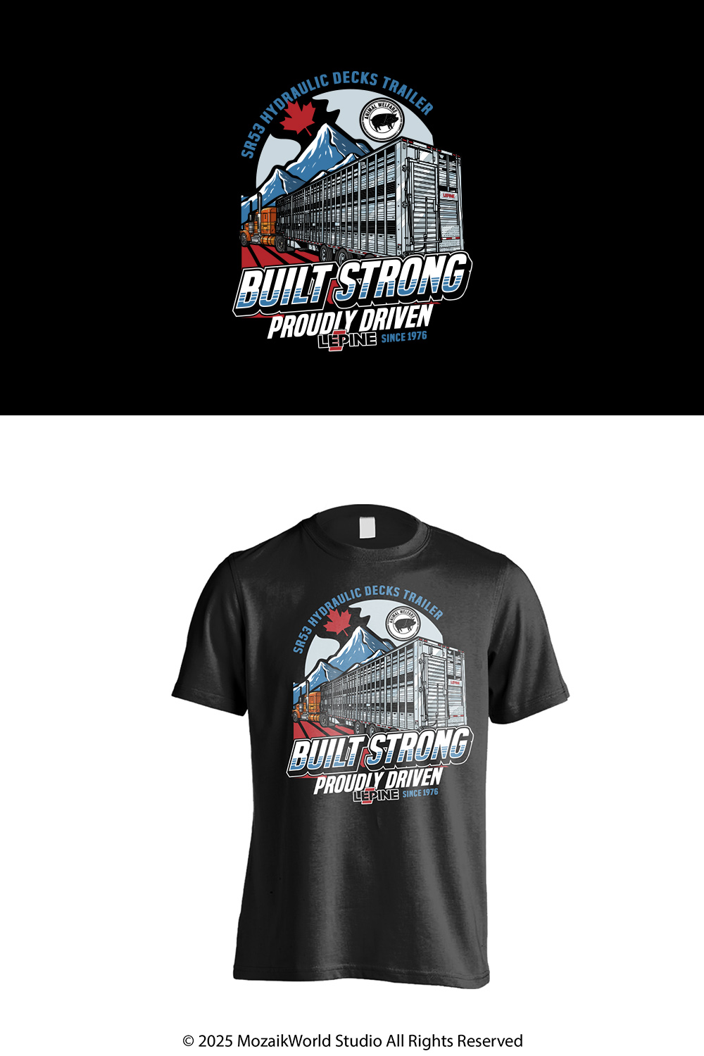 T-shirt Design by Mozaikworld Studio for Machinerie Lepine | Design #36306294