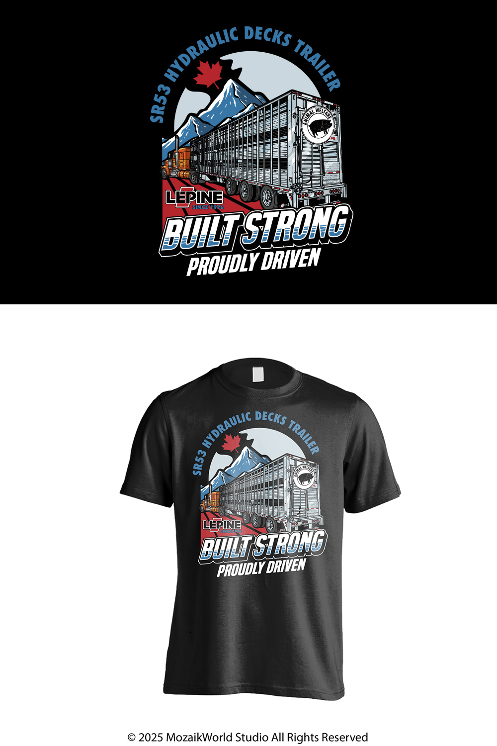 T-shirt Design by Mozaikworld Studio for Machinerie Lepine | Design #36310721