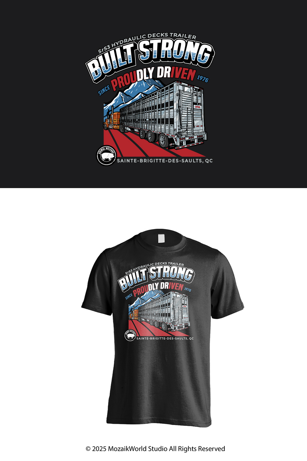 T-shirt Design by Mozaikworld Studio for Machinerie Lepine | Design #36319606