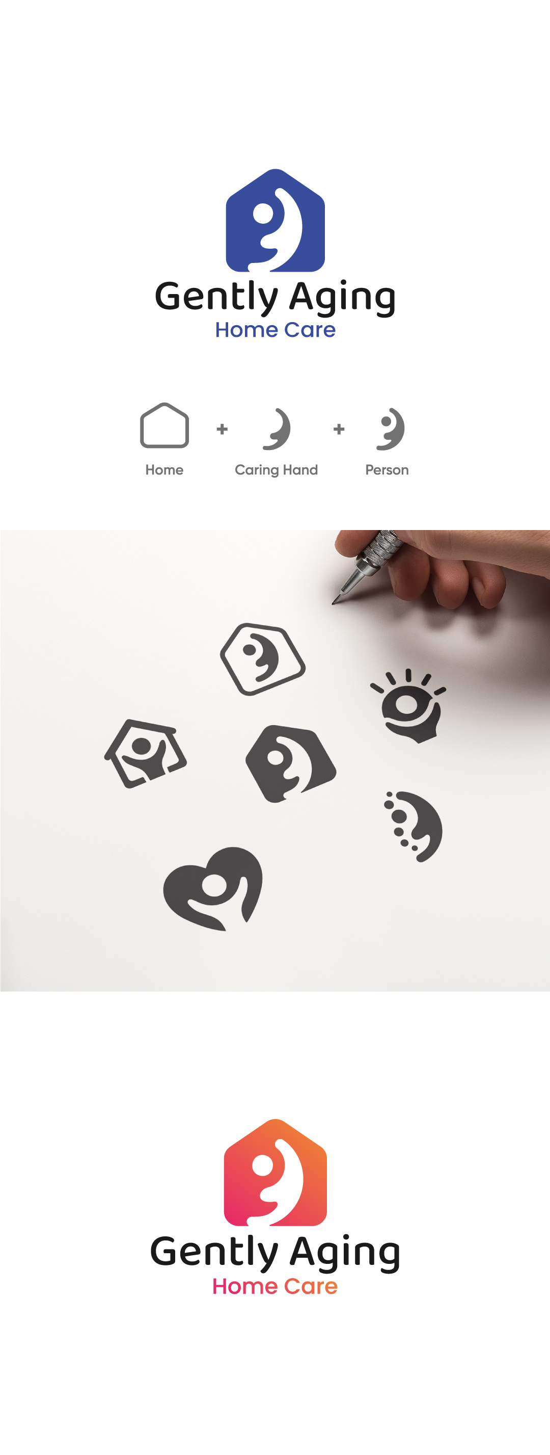 Logo Design by Magdi Bayomi for Gently Aging Home Care, inc. | Design #36307486