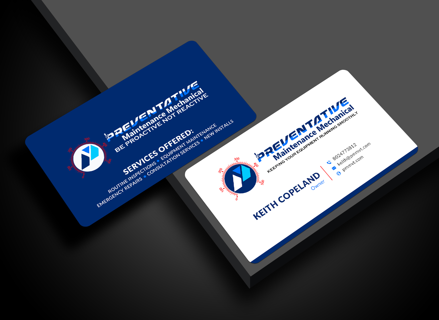 Business Card Design by Sun Moon Graphic Designer for Preventative maintinance mechanical | Design #36268174