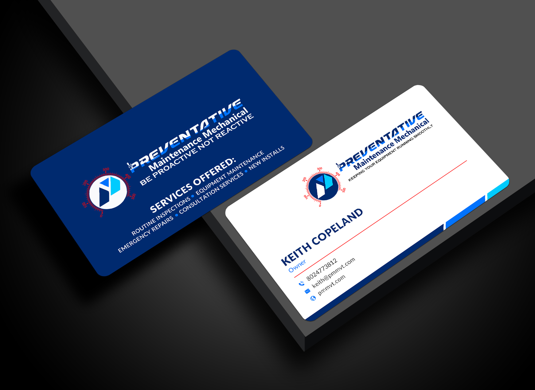 Business Card Design by Sun Moon Graphic Designer for Preventative maintinance mechanical | Design #36268175