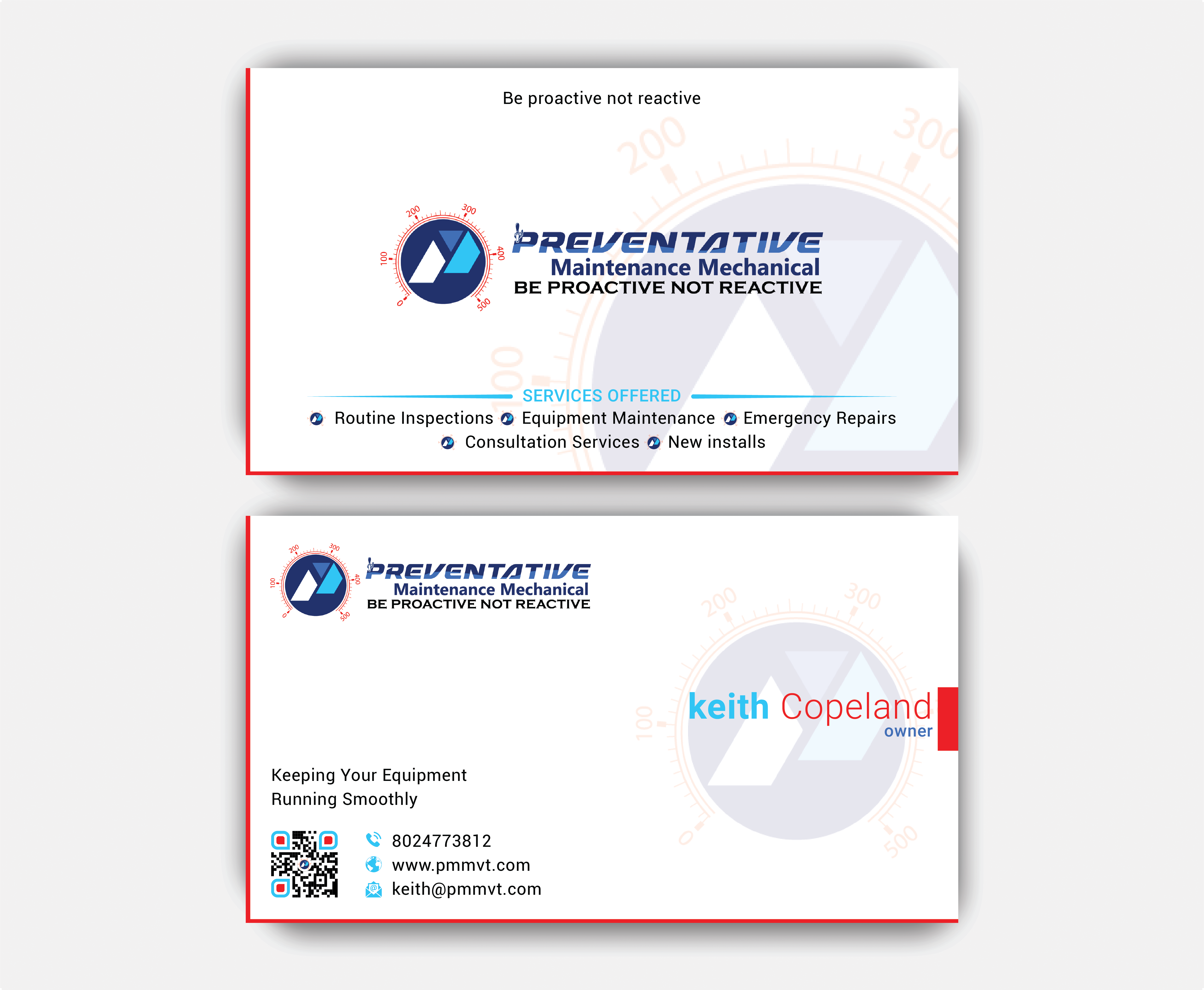 Business Card Design by DesignerShahadat for Preventative maintinance mechanical | Design #36269238