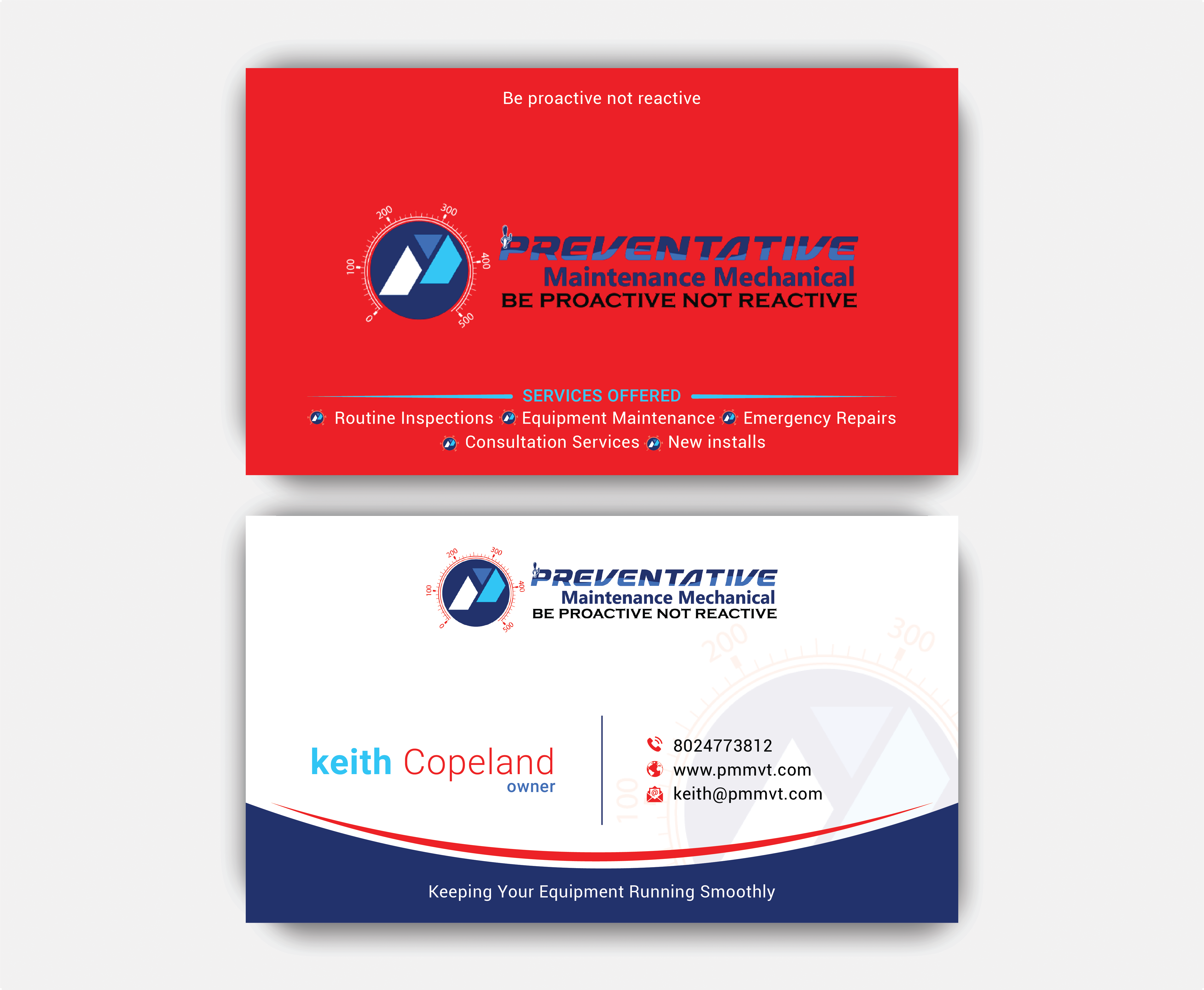 Business Card Design by DesignerShahadat for Preventative maintinance mechanical | Design #36270209