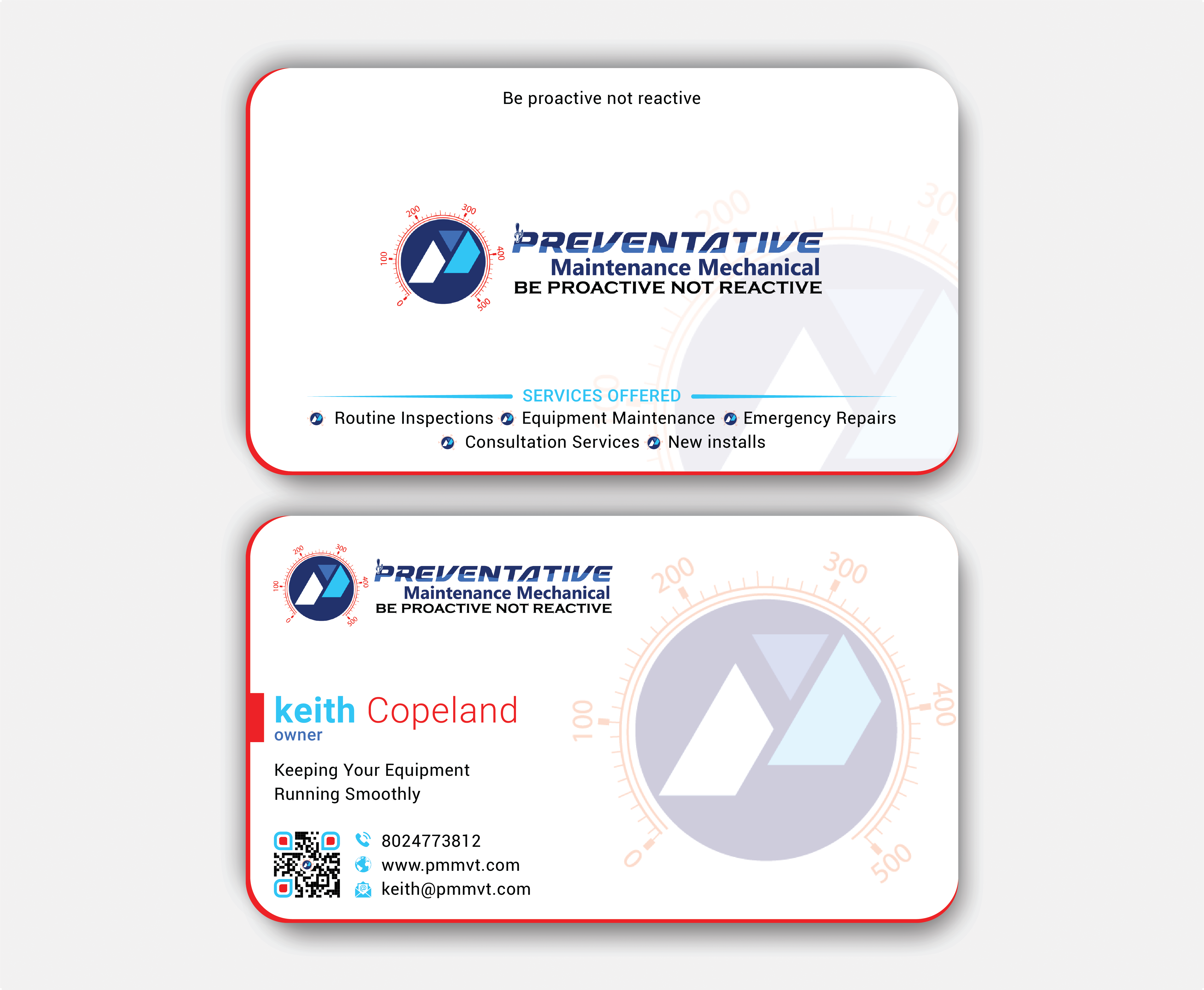 Business Card Design by DesignerShahadat for Preventative maintinance mechanical | Design #36270413