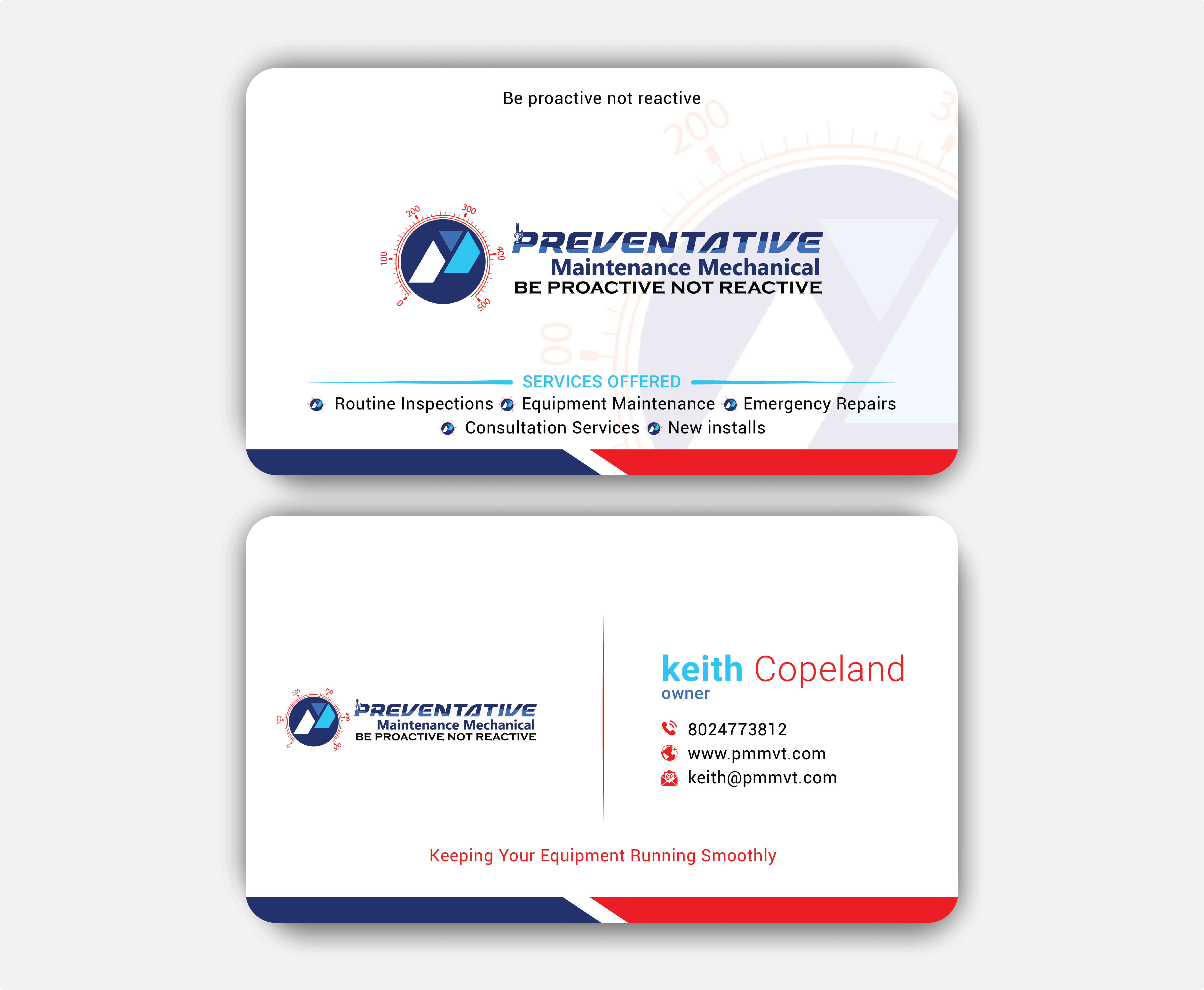 Business Card Design by DesignerShahadat for Preventative maintinance mechanical | Design #36270417