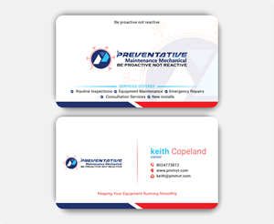 Diseño de Tarjeta de Presentación por DesignerShahadat para Preventative maintinance mechanical | Diseño: #36270417