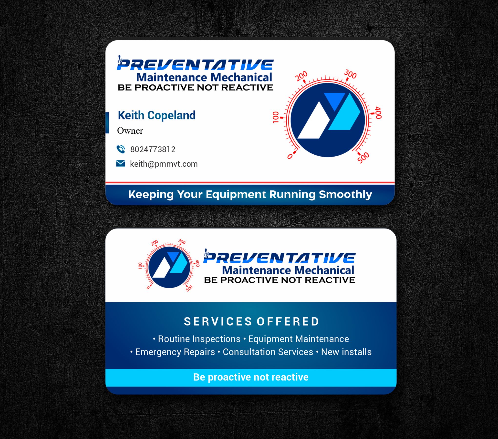 Business Card Design by j_graphic for Preventative maintinance mechanical | Design #36267971