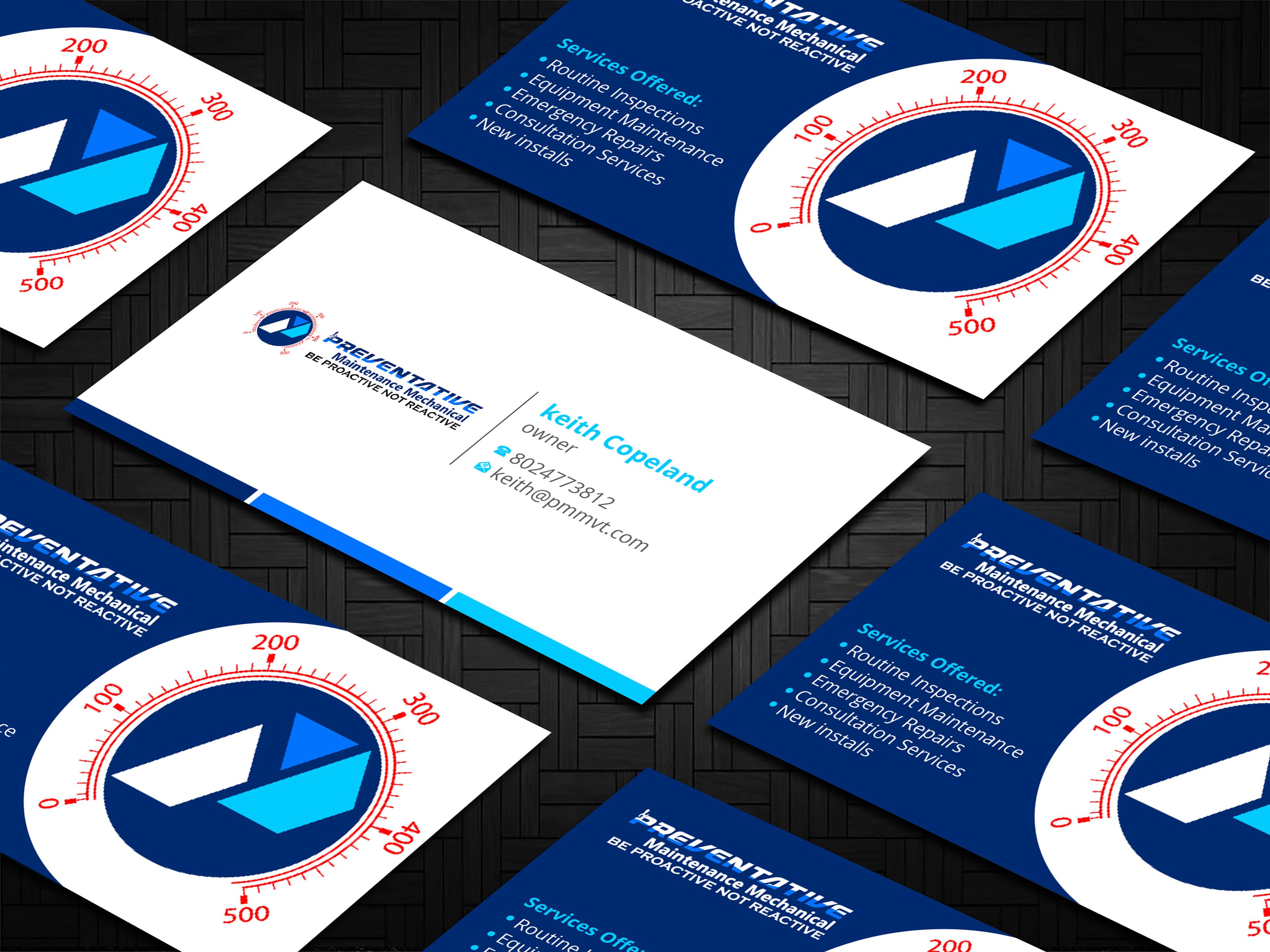 Business Card Design by LAXMI DESIGNHUB for Preventative maintinance mechanical | Design #36268319