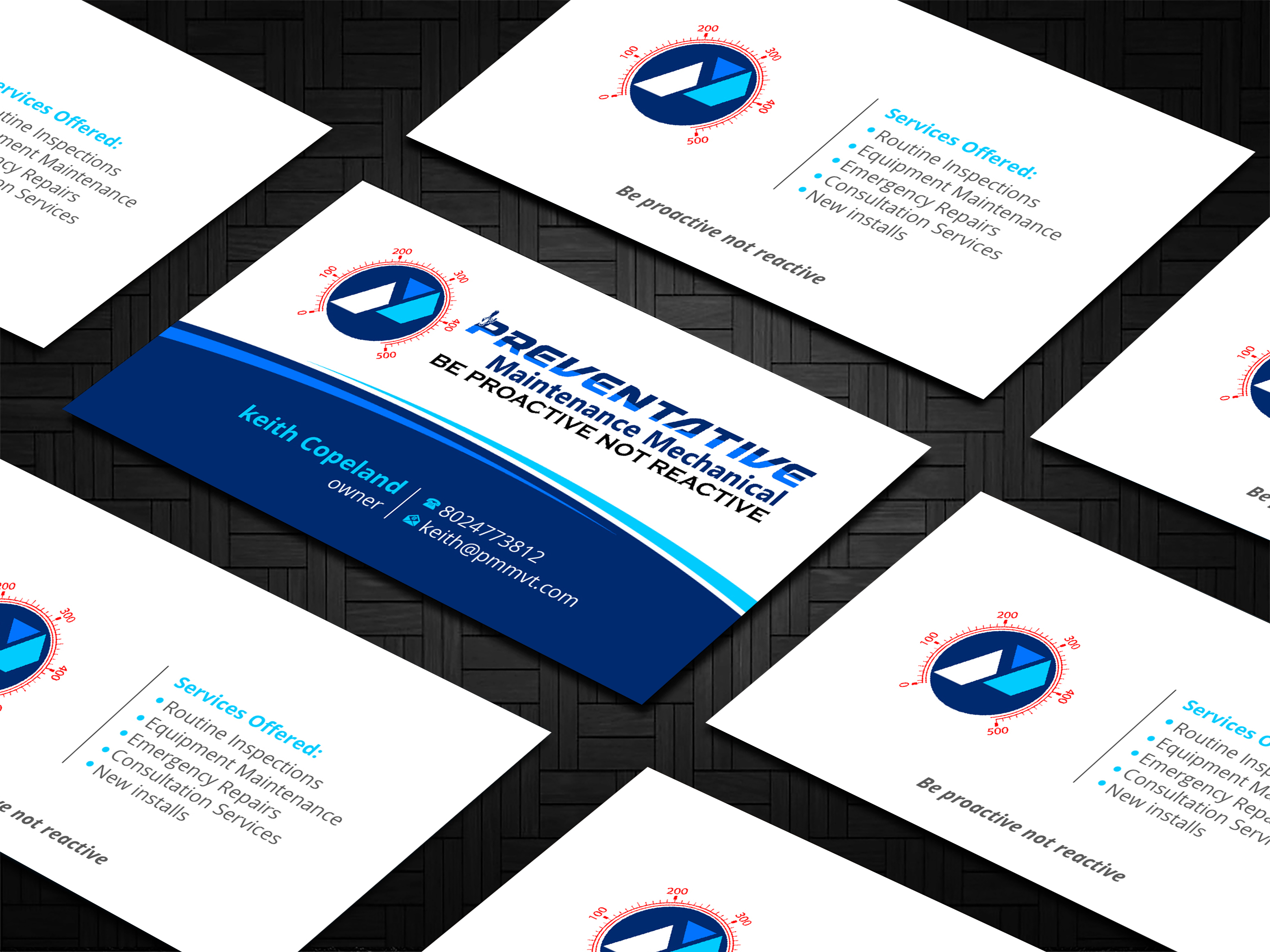 Business Card Design by LAXMI DESIGNHUB for Preventative maintinance mechanical | Design #36268321
