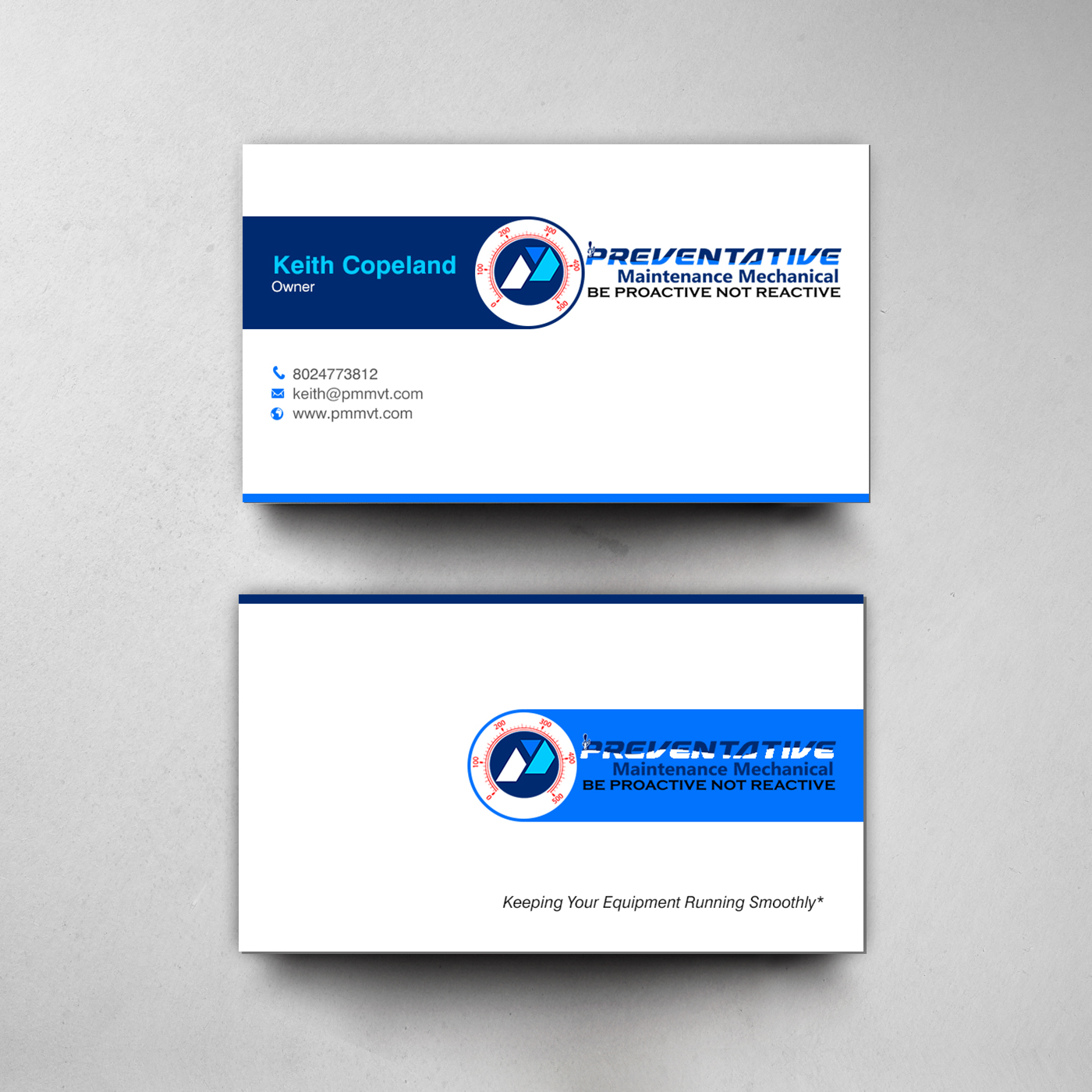 Diseño de Tarjeta de Presentación por chandrayaan.creative para Preventative maintinance mechanical | Diseño #36270334