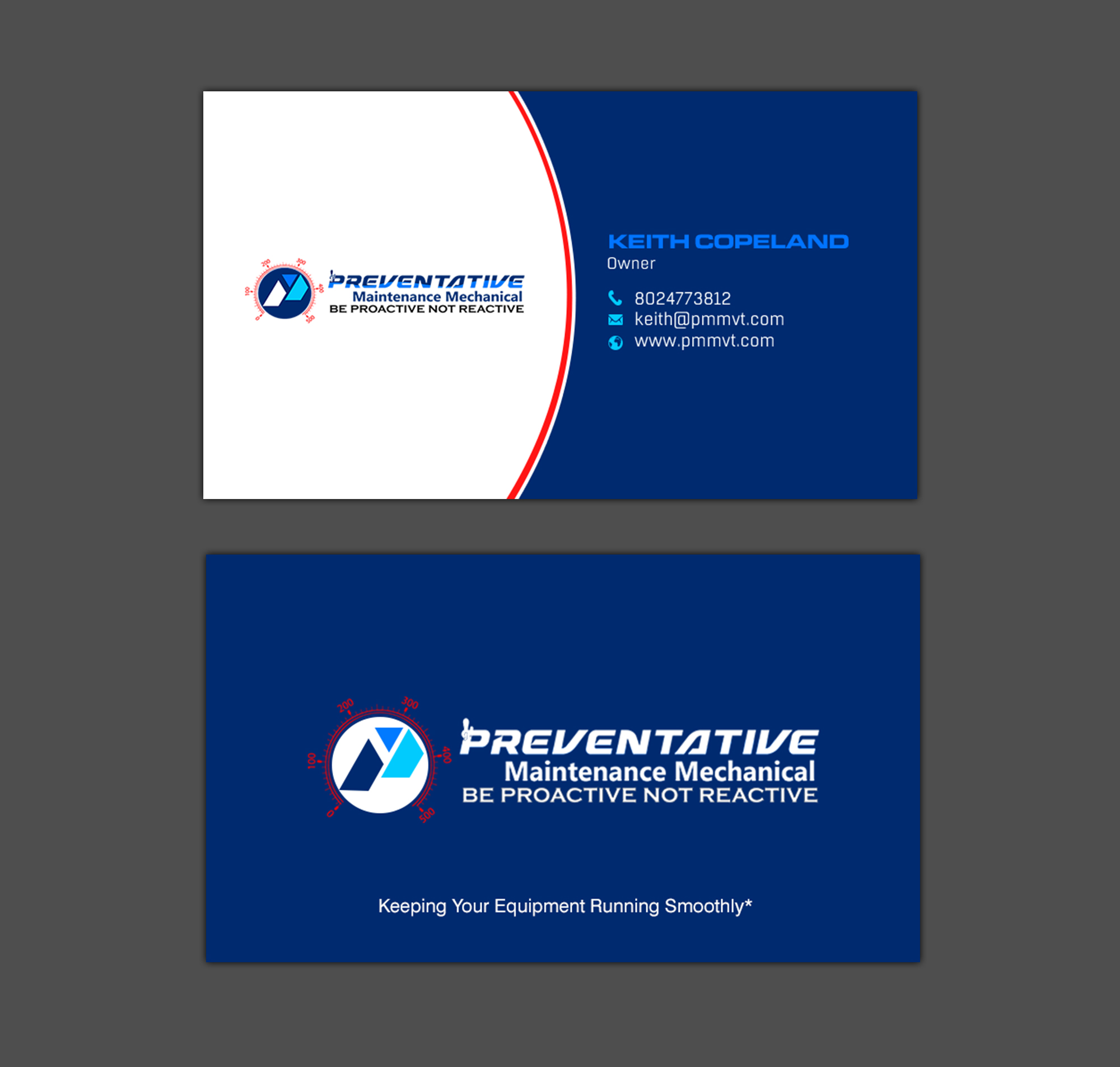 Diseño de Tarjeta de Presentación por chandrayaan.creative para Preventative maintinance mechanical | Diseño #36275806