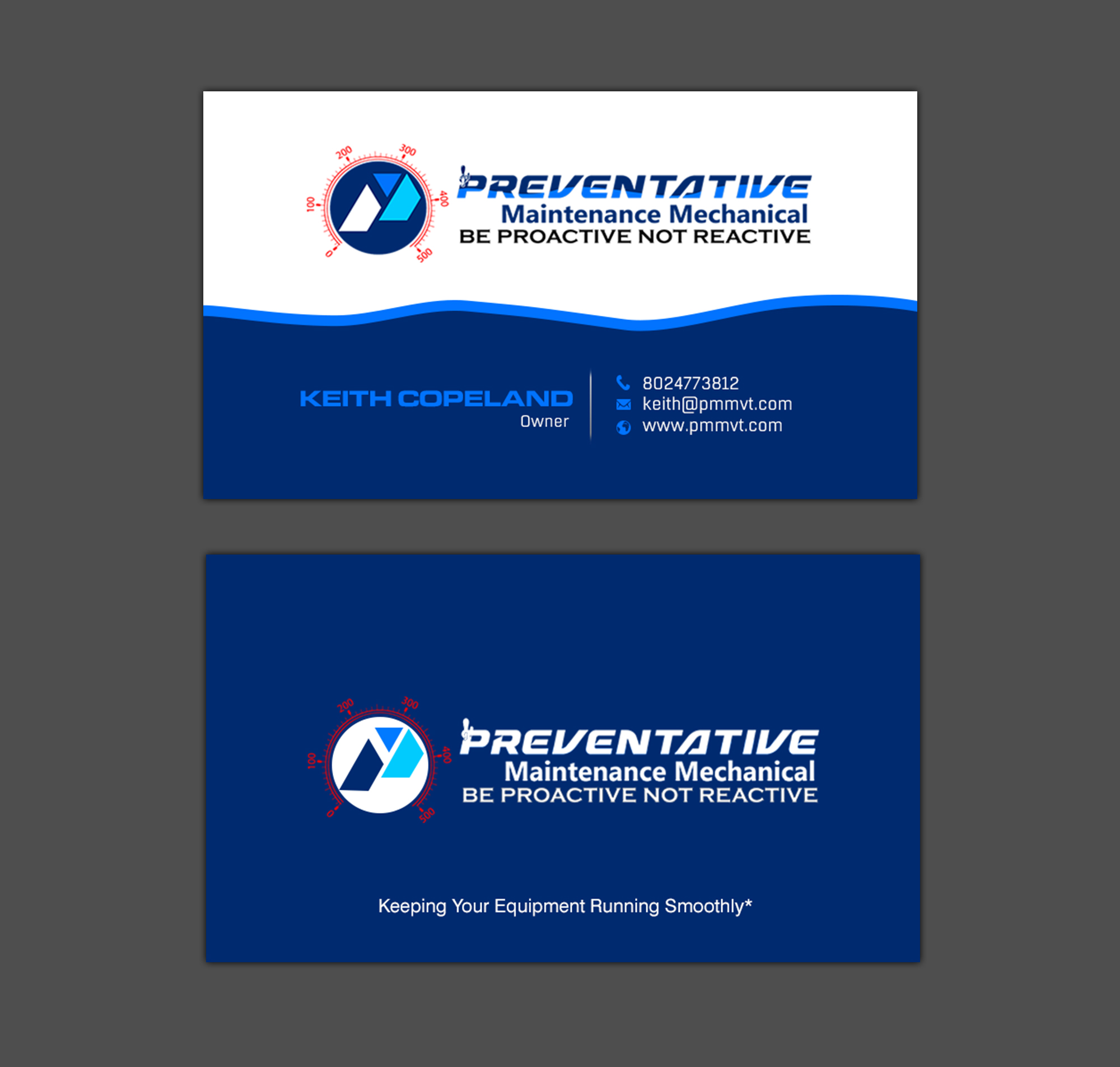 Diseño de Tarjeta de Presentación por chandrayaan.creative para Preventative maintinance mechanical | Diseño #36275862