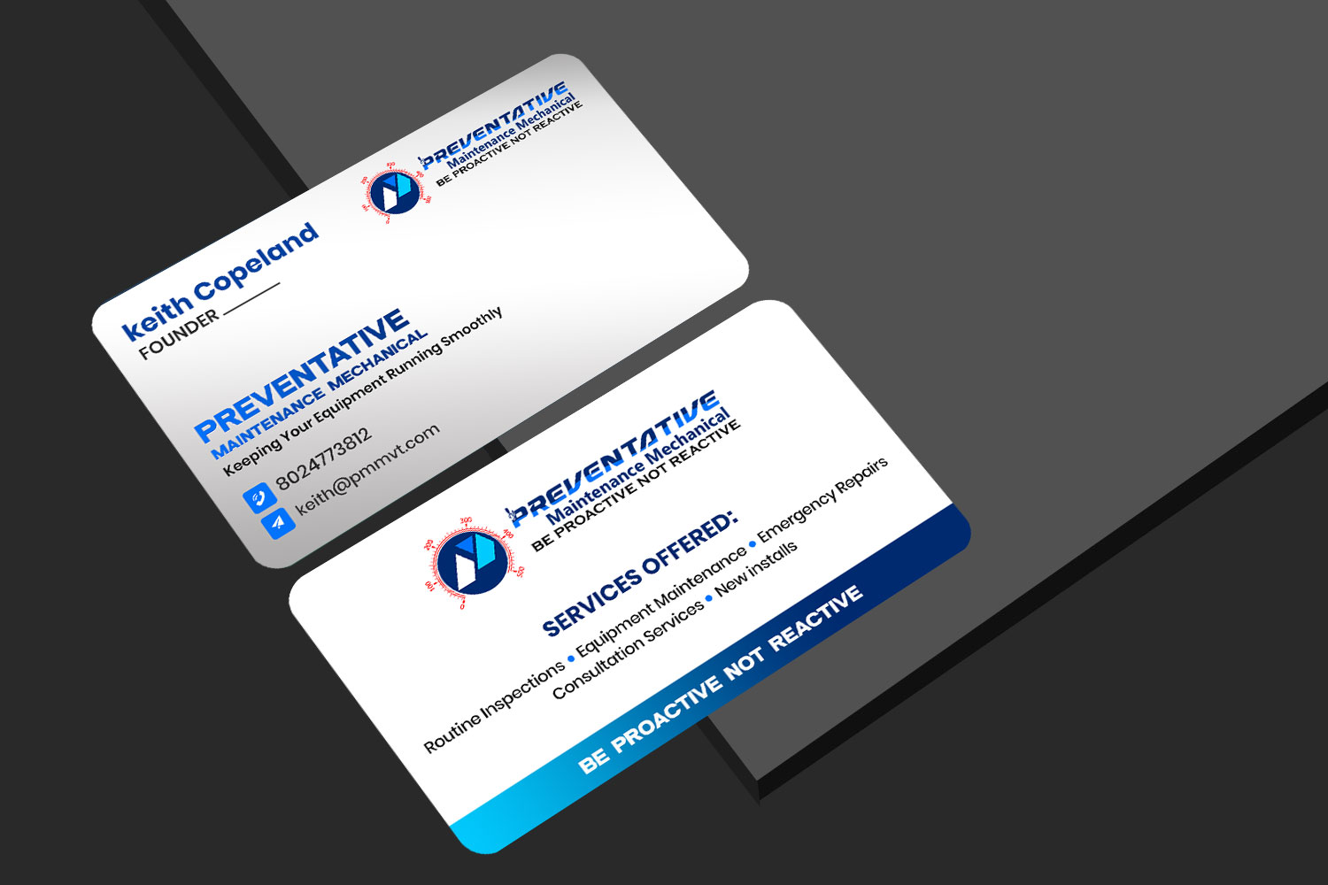 Business Card Design by rainbowmagic2017 for Preventative maintinance mechanical | Design #36269561