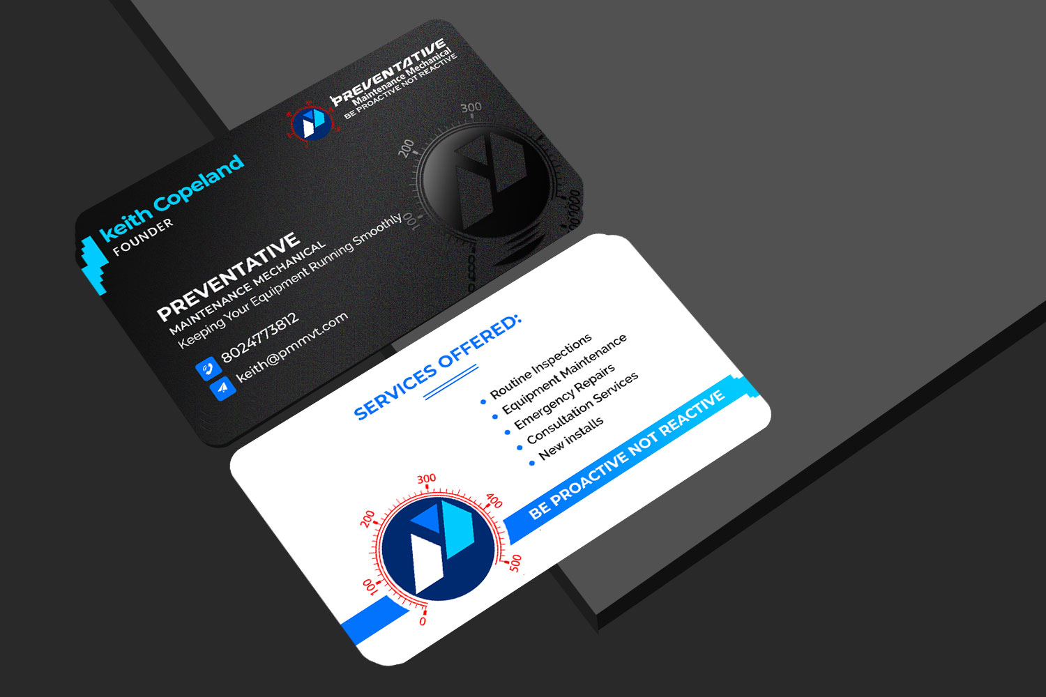 Business Card Design by rainbowmagic2017 for Preventative maintinance mechanical | Design #36271811