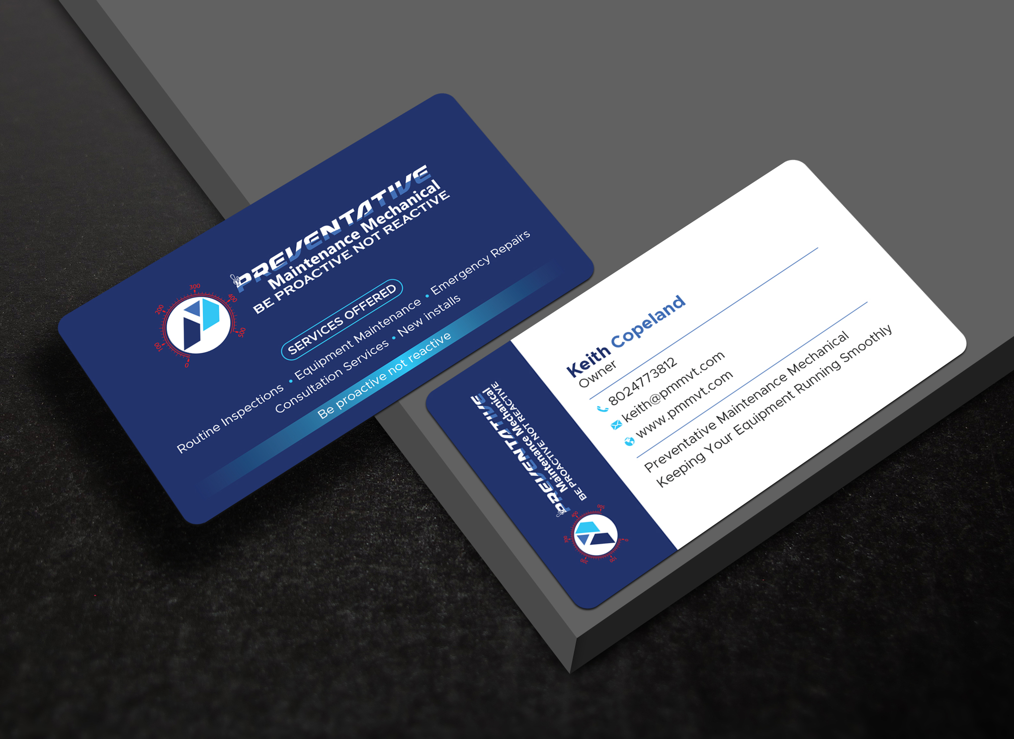 Business Card Design by Uttom 2 for Preventative maintinance mechanical | Design #36271711