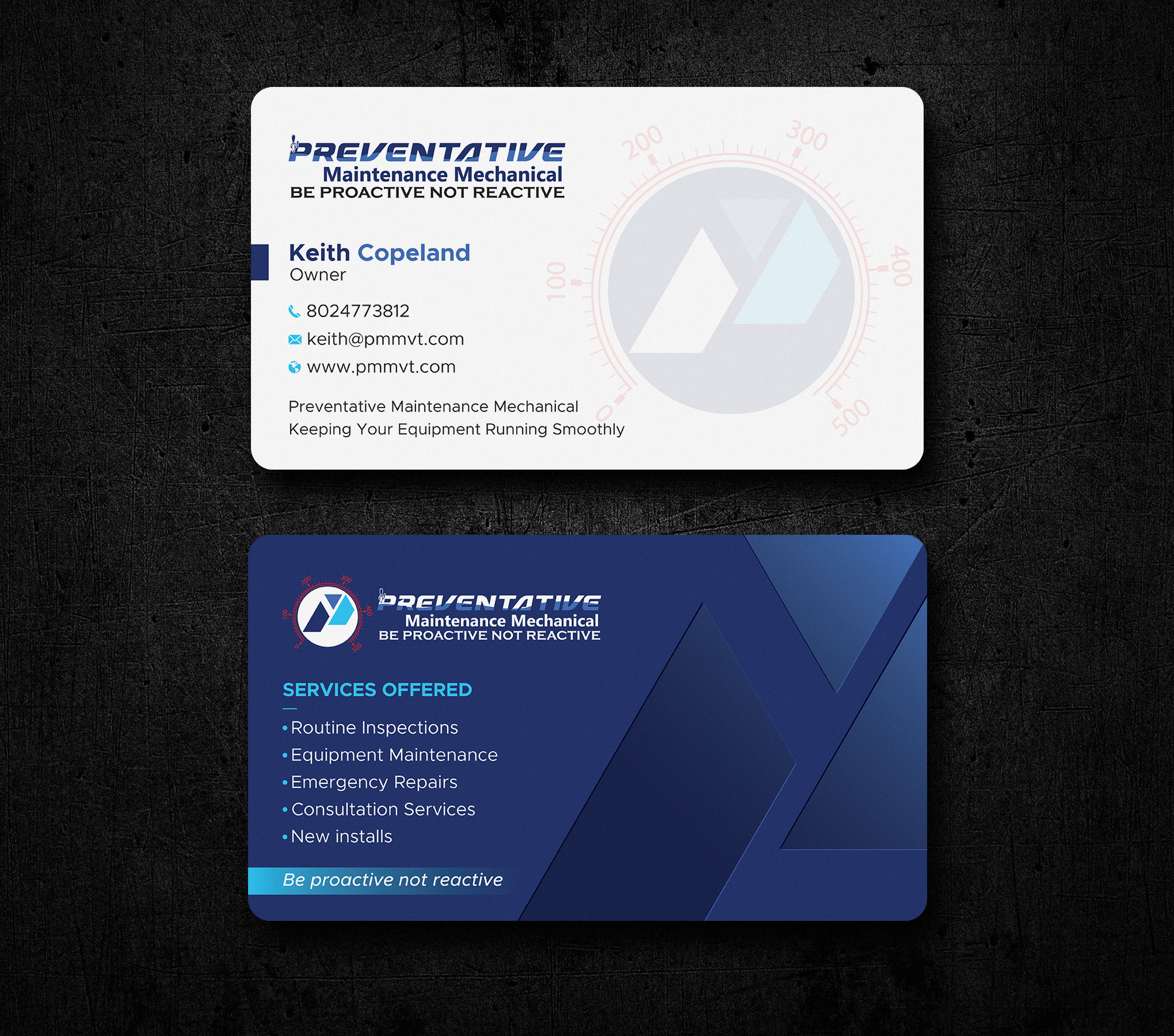 Business Card Design by Uttom 2 for Preventative maintinance mechanical | Design #36272073