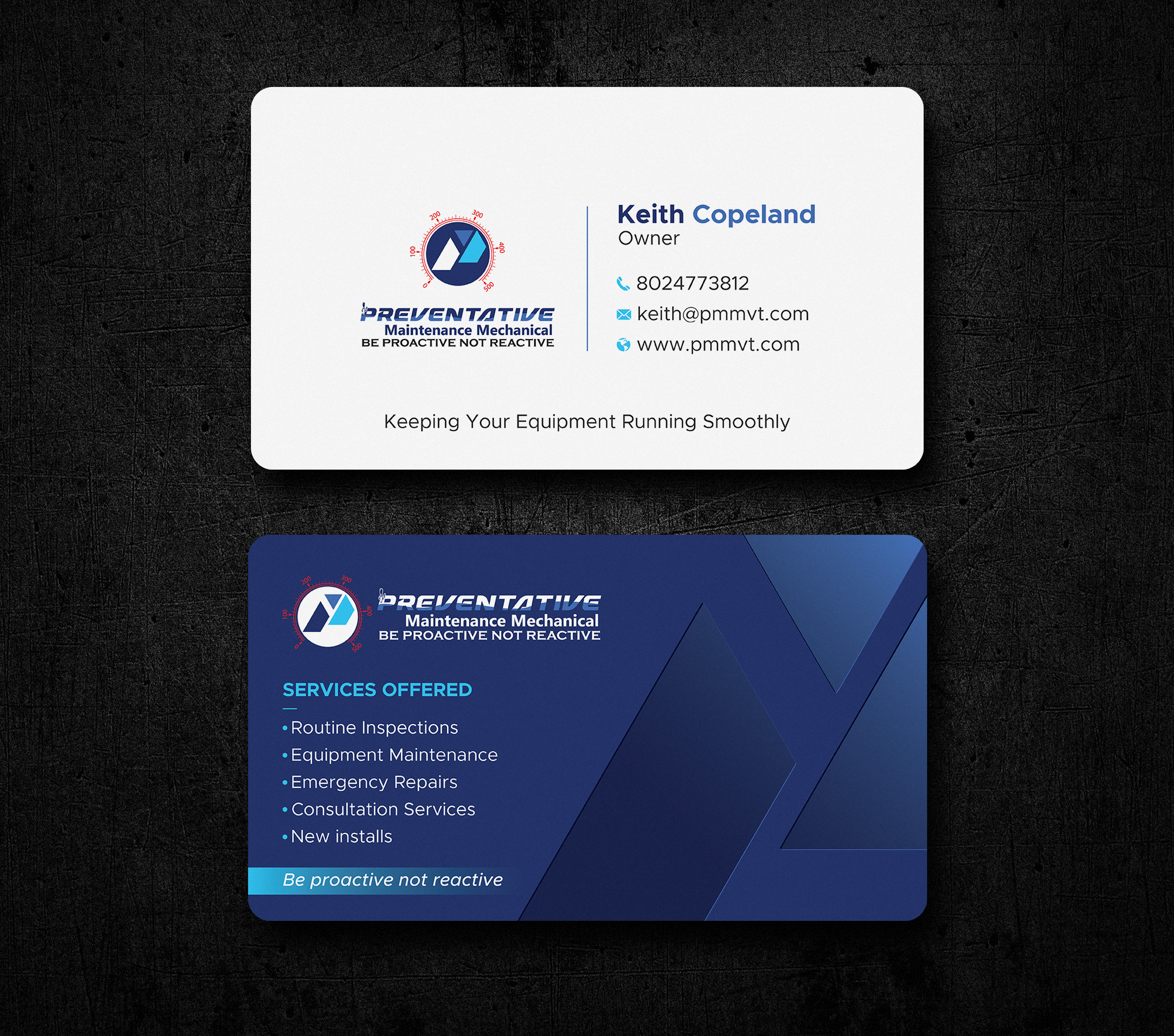Business Card Design by Uttom 2 for Preventative maintinance mechanical | Design #36272074