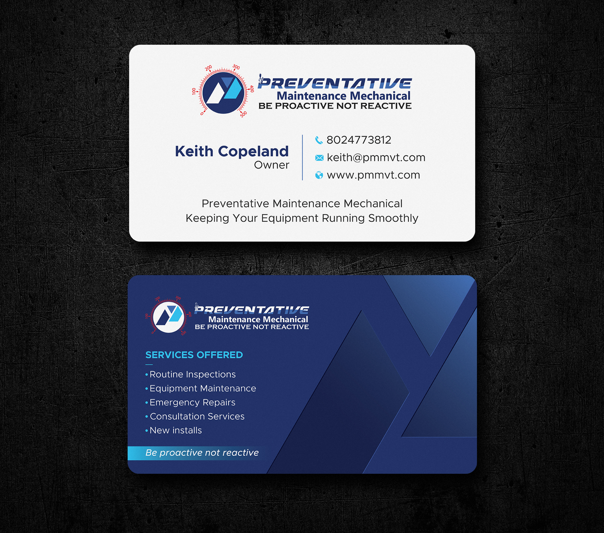 Business Card Design by Uttom 2 for Preventative maintinance mechanical | Design #36272077