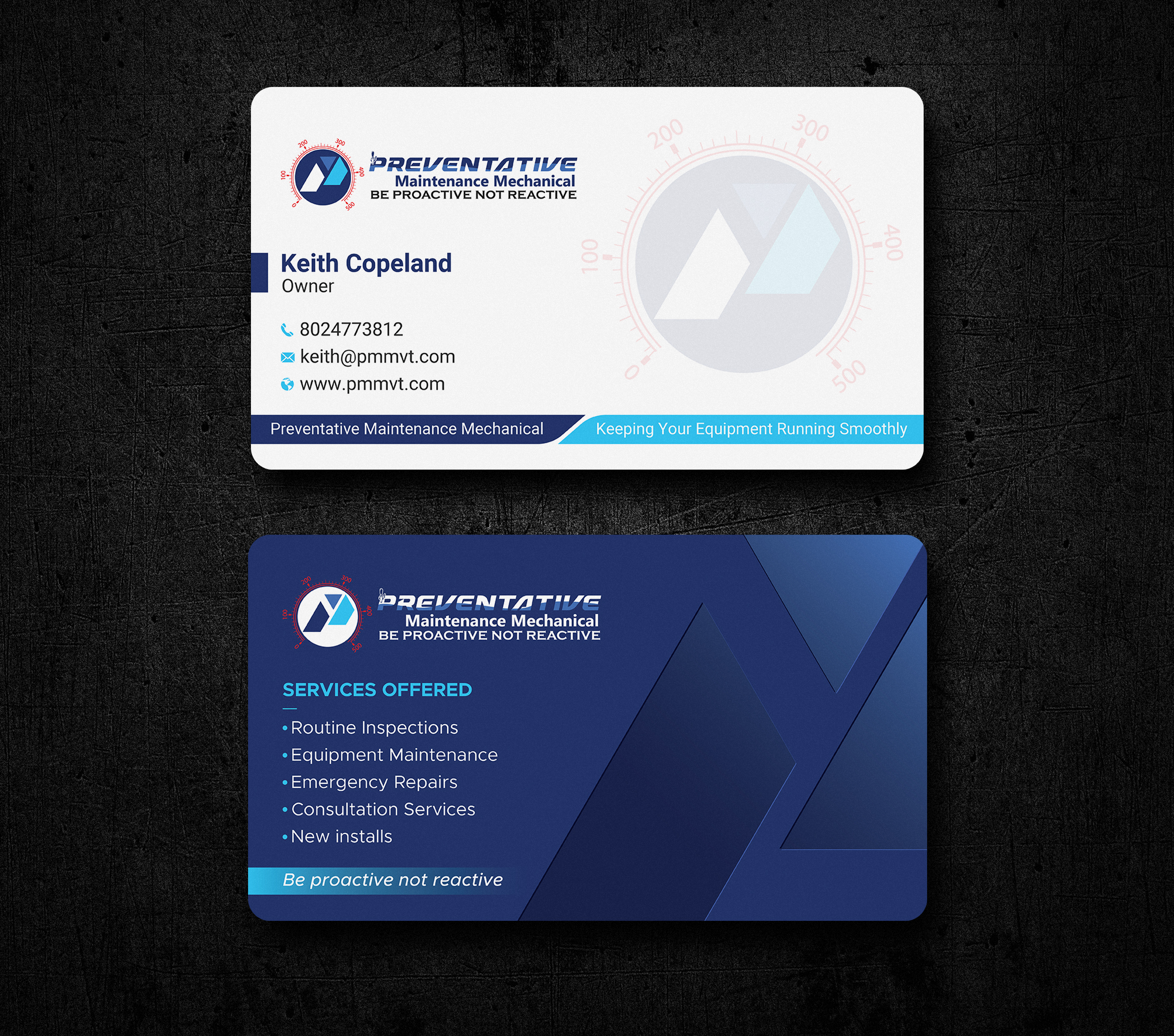 Business Card Design by Uttom 2 for Preventative maintinance mechanical | Design #36272187