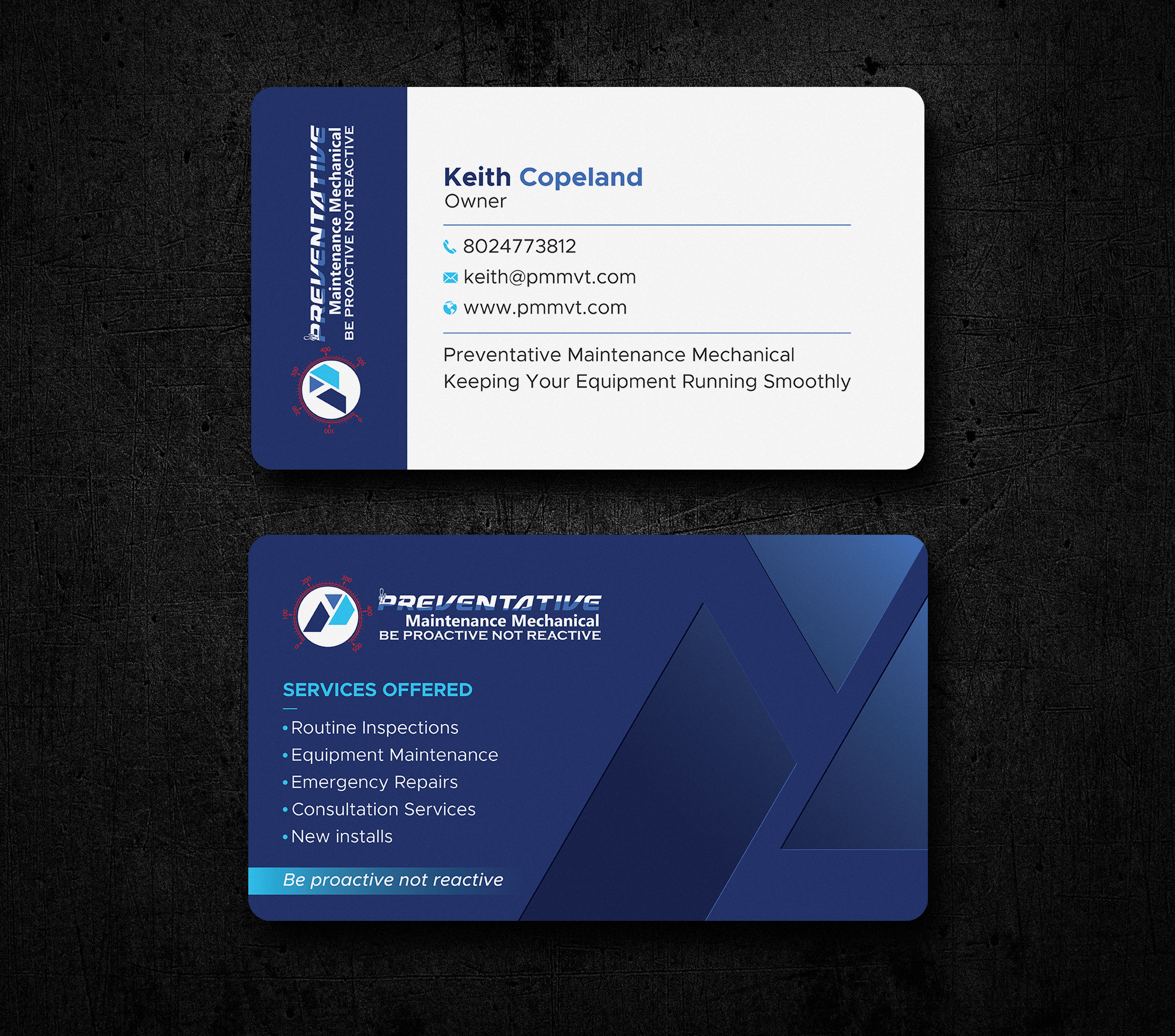 Business Card Design by Uttom 2 for Preventative maintinance mechanical | Design #36272188