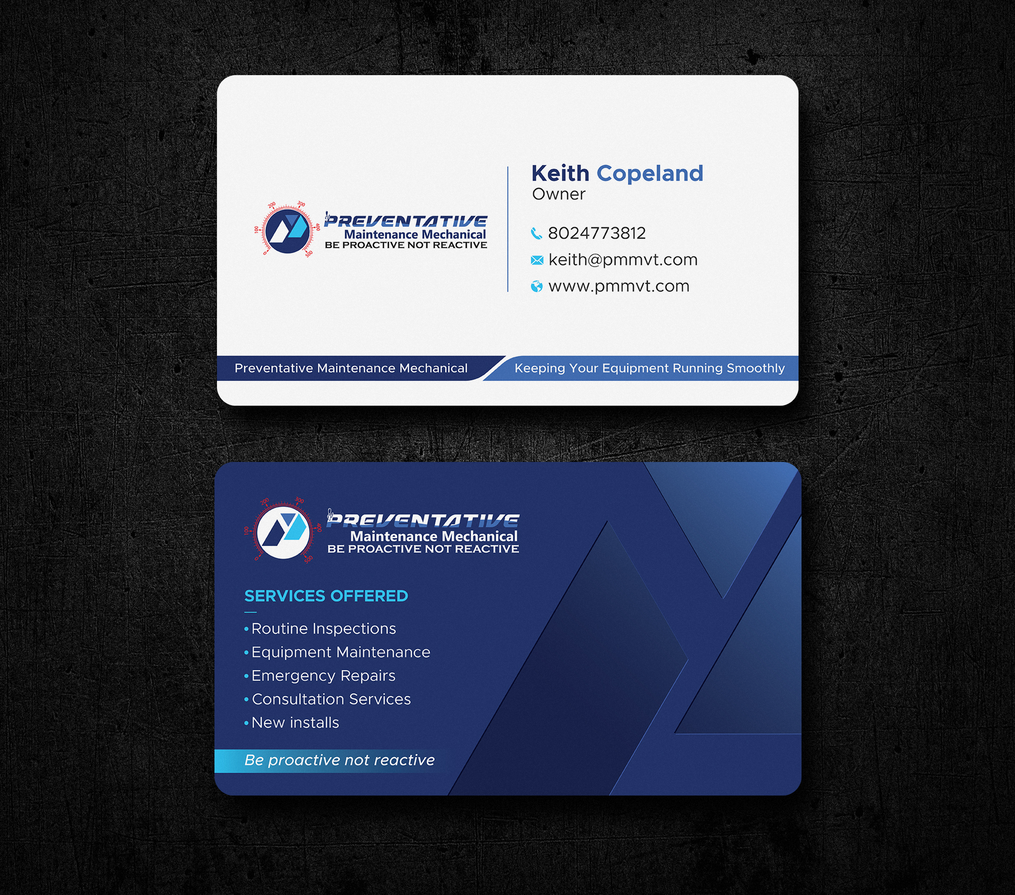 Business Card Design by Uttom 2 for Preventative maintinance mechanical | Design #36272195