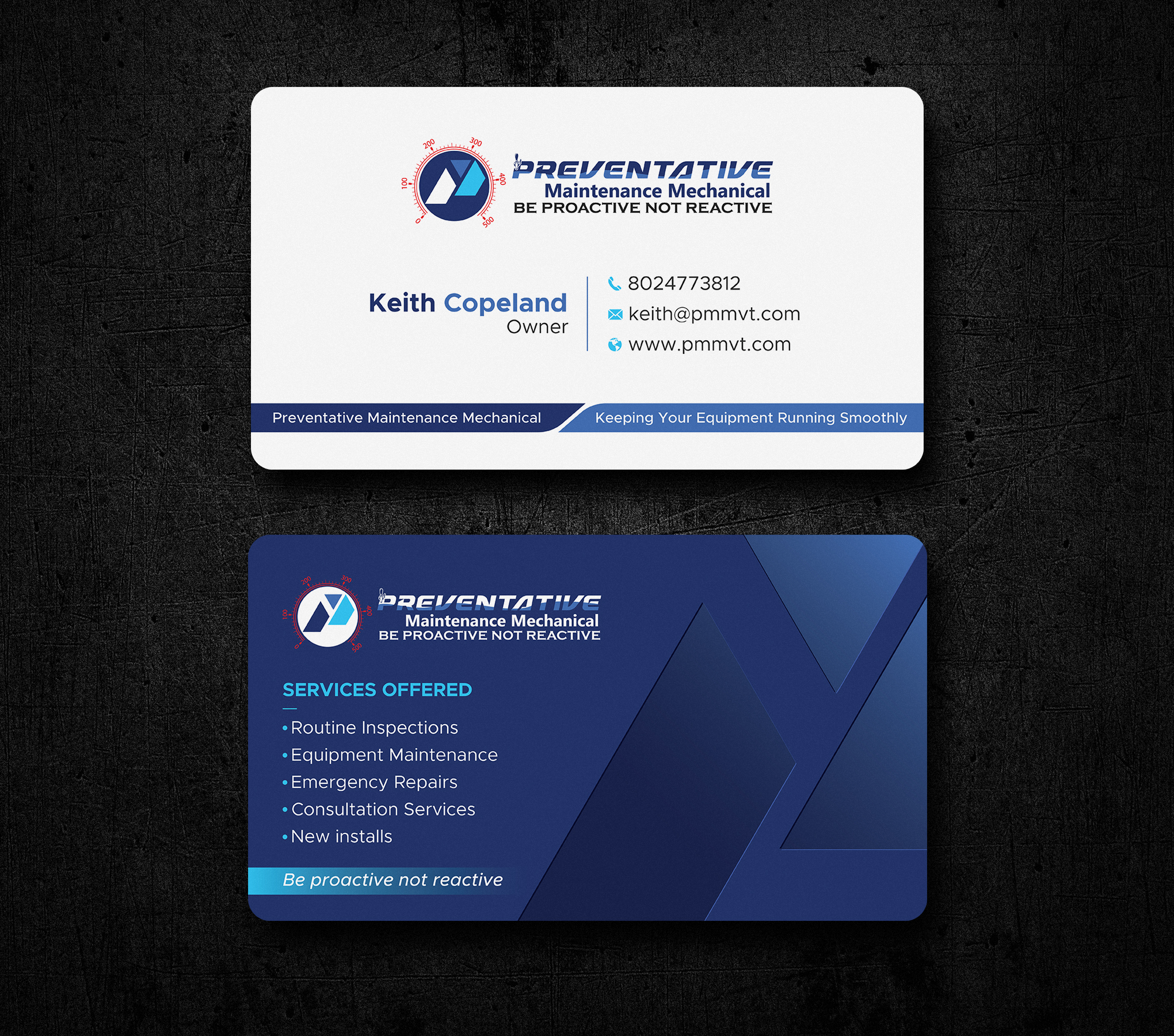 Business Card Design by Uttom 2 for Preventative maintinance mechanical | Design #36272198