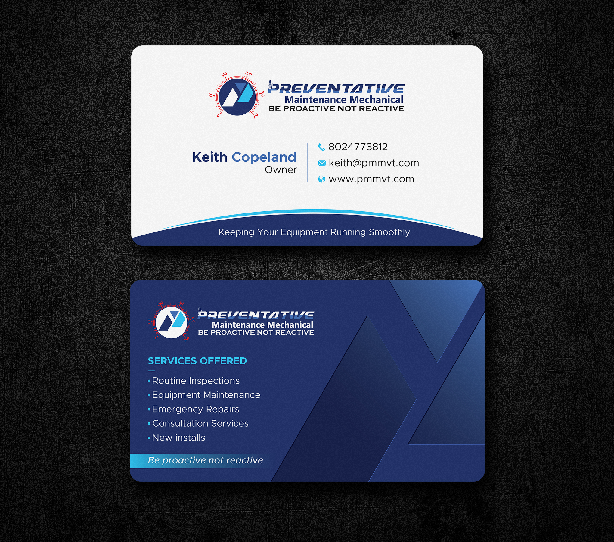 Business Card Design by Uttom 2 for Preventative maintinance mechanical | Design #36272199