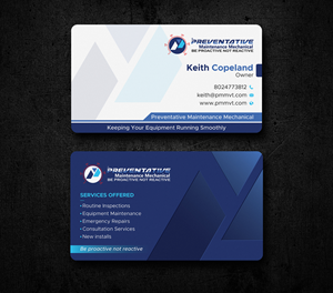 Diseño de Tarjeta de Presentación por Uttom 2 para Preventative maintinance mechanical | Diseño: #36272203