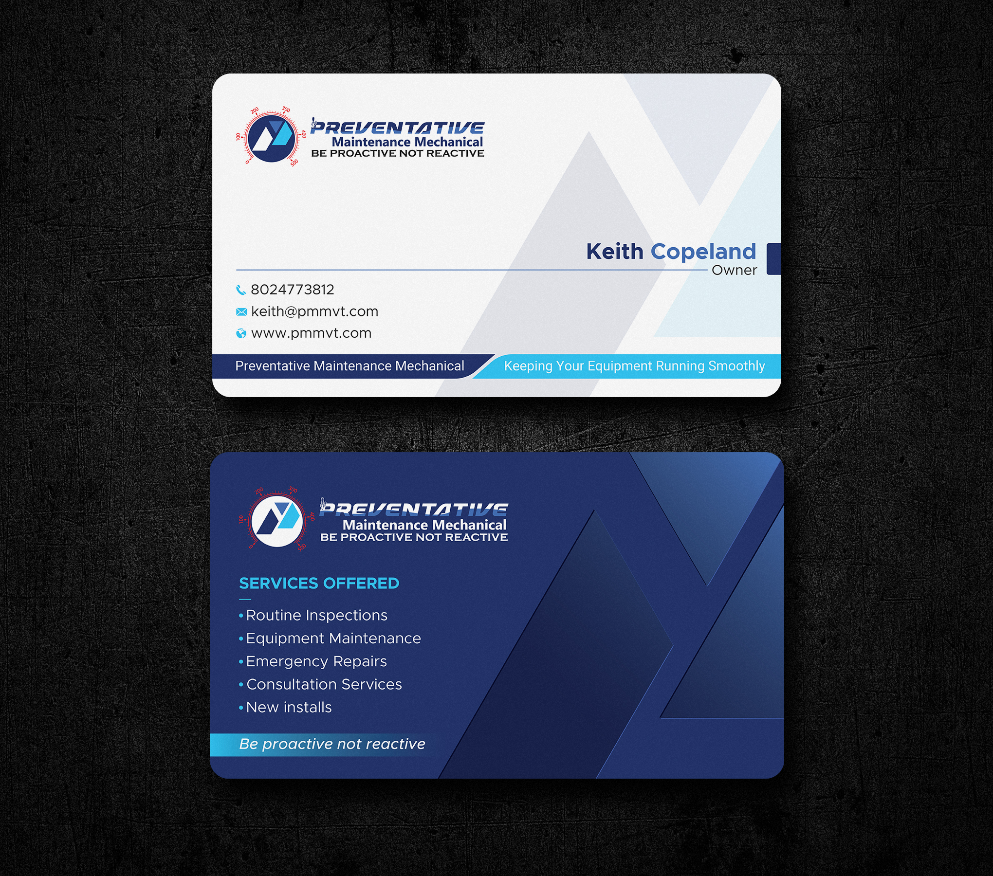 Business Card Design by Uttom 2 for Preventative maintinance mechanical | Design #36272206