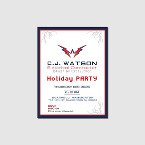 Invitation Design by jobayor73 for CJ Watson Electrical Contractor | Design: #36295852