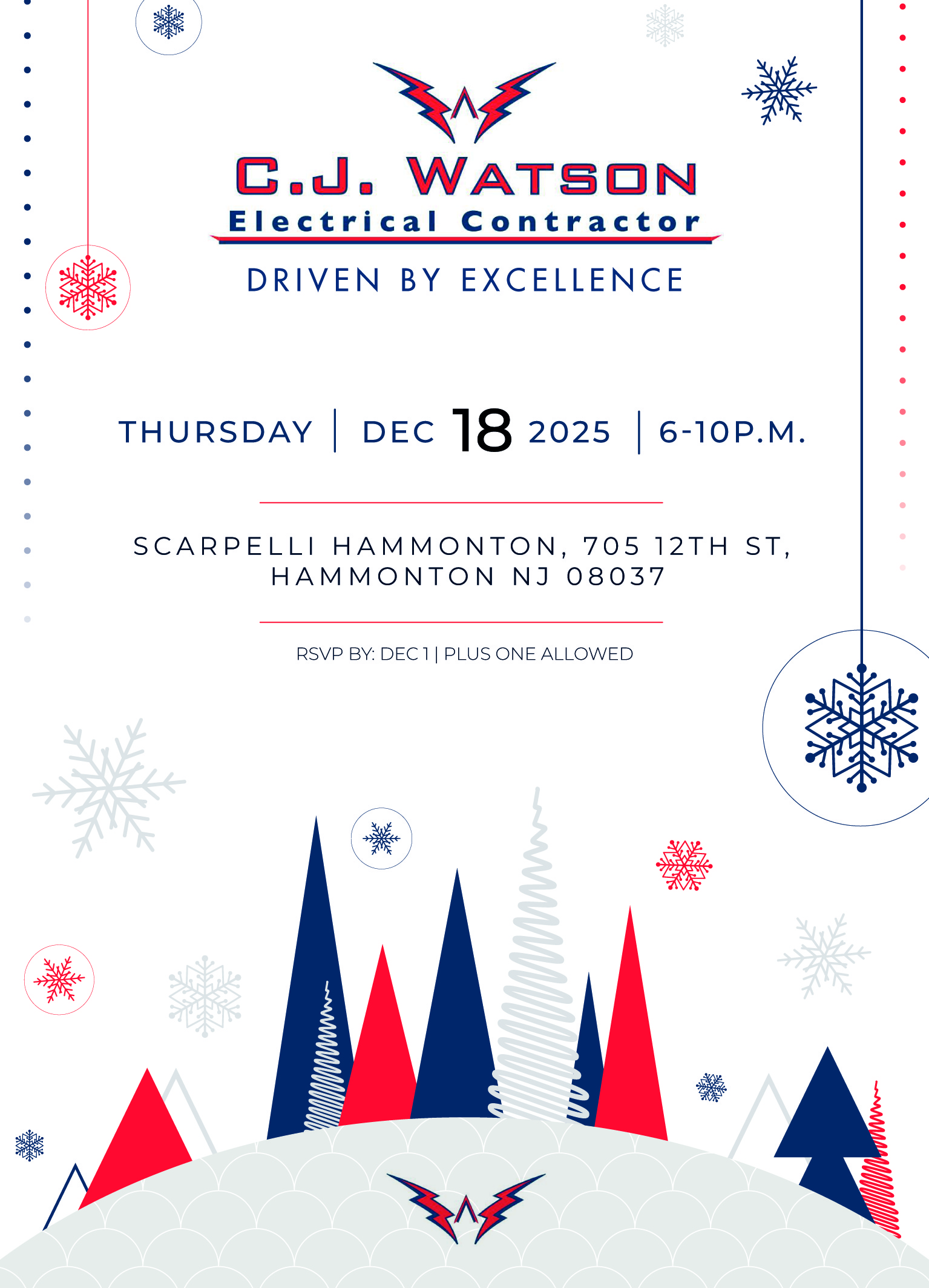 Invitation Design by Natalia Gaos for CJ Watson Electrical Contractor | Design #36317268