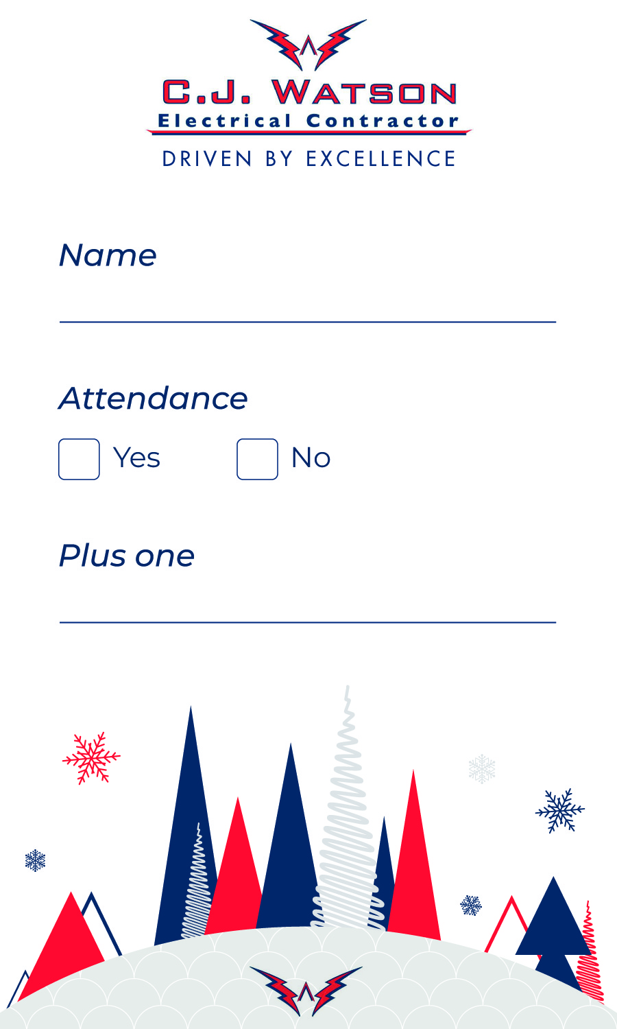 Invitation Design by Natalia Gaos for CJ Watson Electrical Contractor | Design #36317271