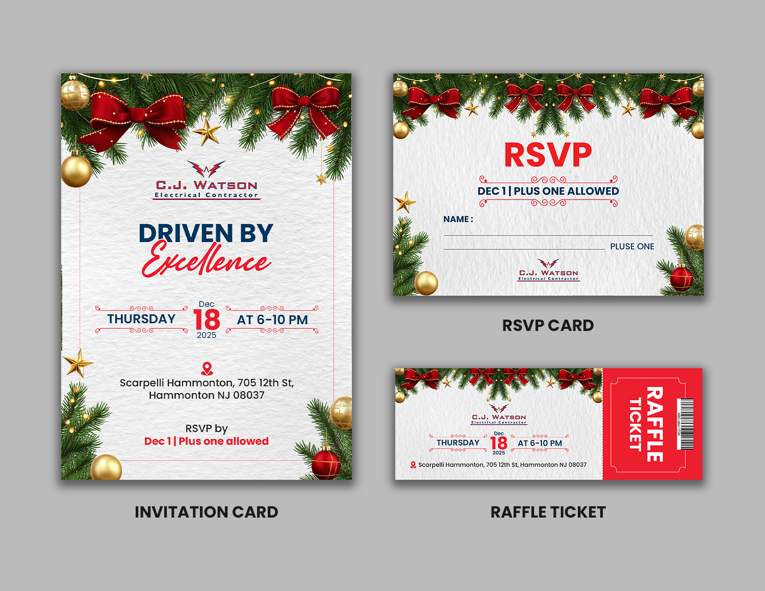 Diseño de Invitación por debdesign para CJ Watson Electrical Contractor | Diseño #36304687