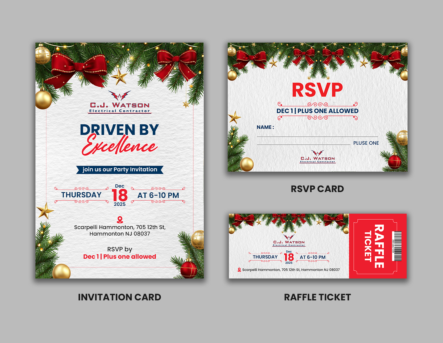 Invitation Design by debdesign for CJ Watson Electrical Contractor | Design #36304688